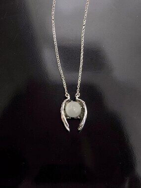 WINGS AND CRYSTAL BALL NECKLACE 18 INCHES
